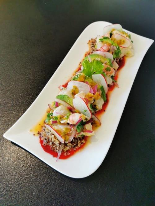 Ceviche Mixto Revisité au Quinoa Tricolore